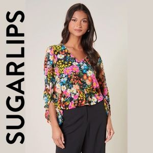 Sugarlips Lupita Floral Ways Balloon Sleeve Blouse